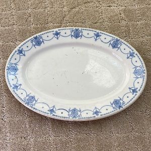 Vintage Ironstone Tray with blue pattern